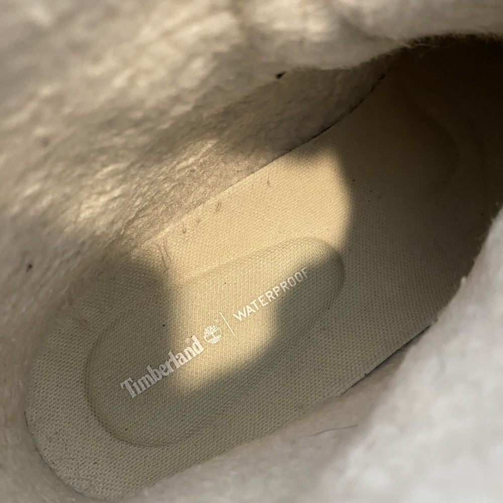 Timberland Snow Boots Womens Size 10 Beige Nubuck Waterproof Faux Fur‎ A1SGA - Picture 6 of 9